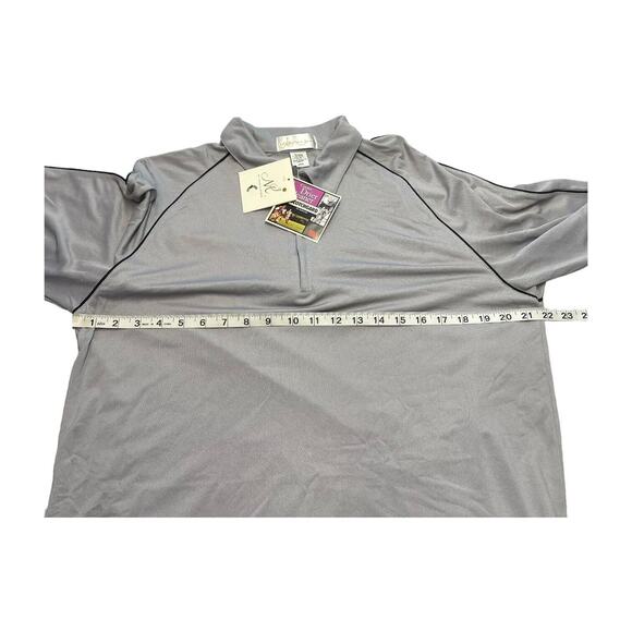 Il Migliore Polo Shirt Men's Medium Gray Nylon Short Sleeve Quarter Zip Classic - Picture 4 of 8